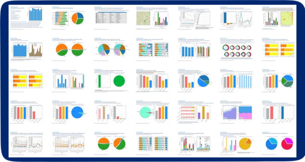 PDF download basisscholen: afbeelding van de PDF met meer dan 70 grafieken met heel veel informatie per basisschool.